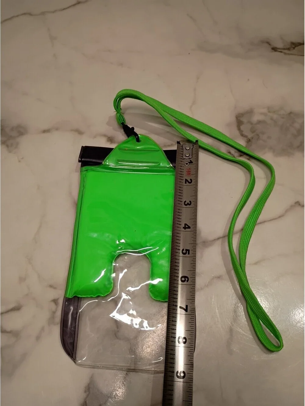 Travelon Brand Floating Waterproof Cell Phone Pouch Clear Black and Bright Green